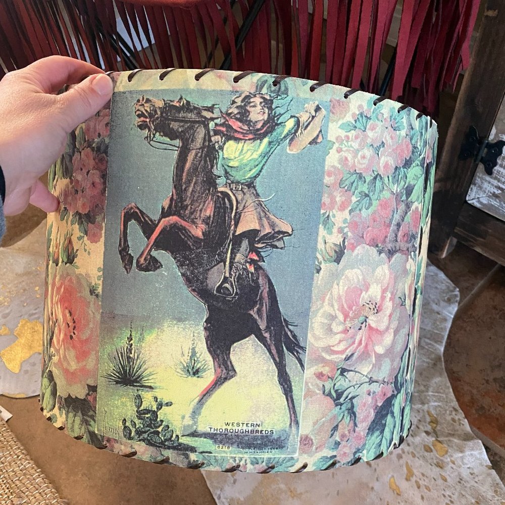 Found Images Western Lamp Shade